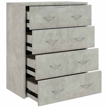 Wooden Chest Of 4 Drawers 60cm Wide With Handle - Vantage Home