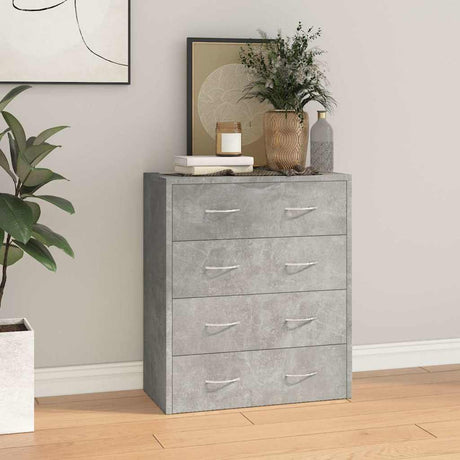 Wooden Chest Of 4 Drawers 60cm Wide With Handle - Vantage Home