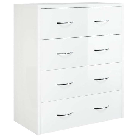Wooden Chest Of 4 Drawers 60cm Wide With Handle - Vantage Home