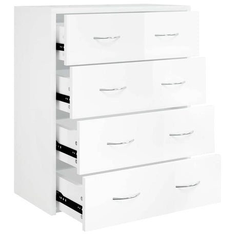 Wooden Chest Of 4 Drawers 60cm Wide With Handle - Vantage Home
