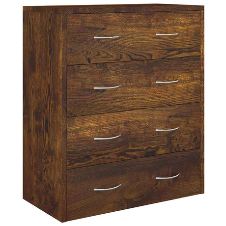 Wooden Chest Of 4 Drawers 60cm Wide With Handle - Vantage Home