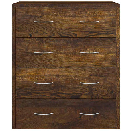 Wooden Chest Of 4 Drawers 60cm Wide With Handle - Vantage Home