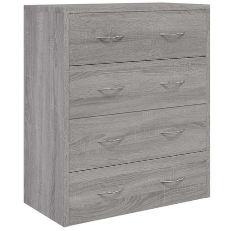 Wooden Chest Of 4 Drawers 60cm Wide With Handle - Vantage Home