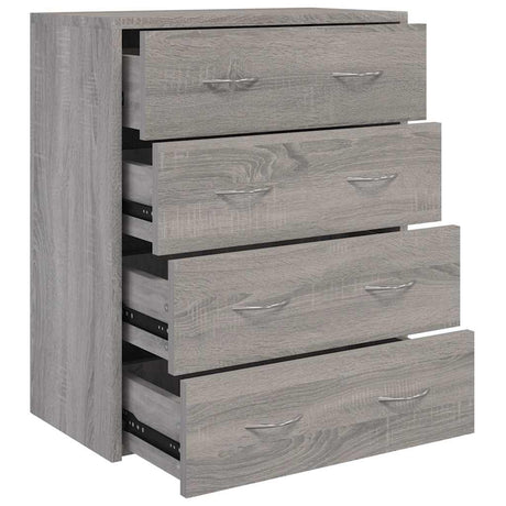 Wooden Chest Of 4 Drawers 60cm Wide With Handle - Vantage Home