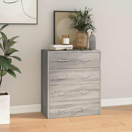 Wooden Chest Of 4 Drawers 60cm Wide With Handle - Vantage Home