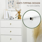 Wooden Chest Of 4 Drawers 60cm Wide With Metal Legs - Velmora