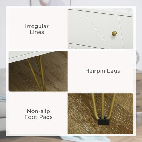 Wooden Chest Of 4 Drawers 60cm Wide With Metal Legs - Velmora