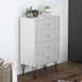 Wooden Chest Of 4 Drawers 60cm Wide With Metal Legs - Velmora