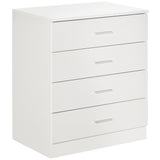 Wooden Chest Of 4 Drawers 60cm Wide With Metal Rails - Velmora