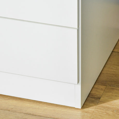 Wooden Chest Of 4 Drawers 60cm Wide With Metal Rails - Velmora