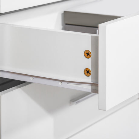 Wooden Chest Of 4 Drawers 60cm Wide With Metal Rails - Velmora