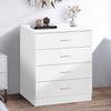 Wooden Chest Of 4 Drawers 60cm Wide With Metal Rails - Velmora