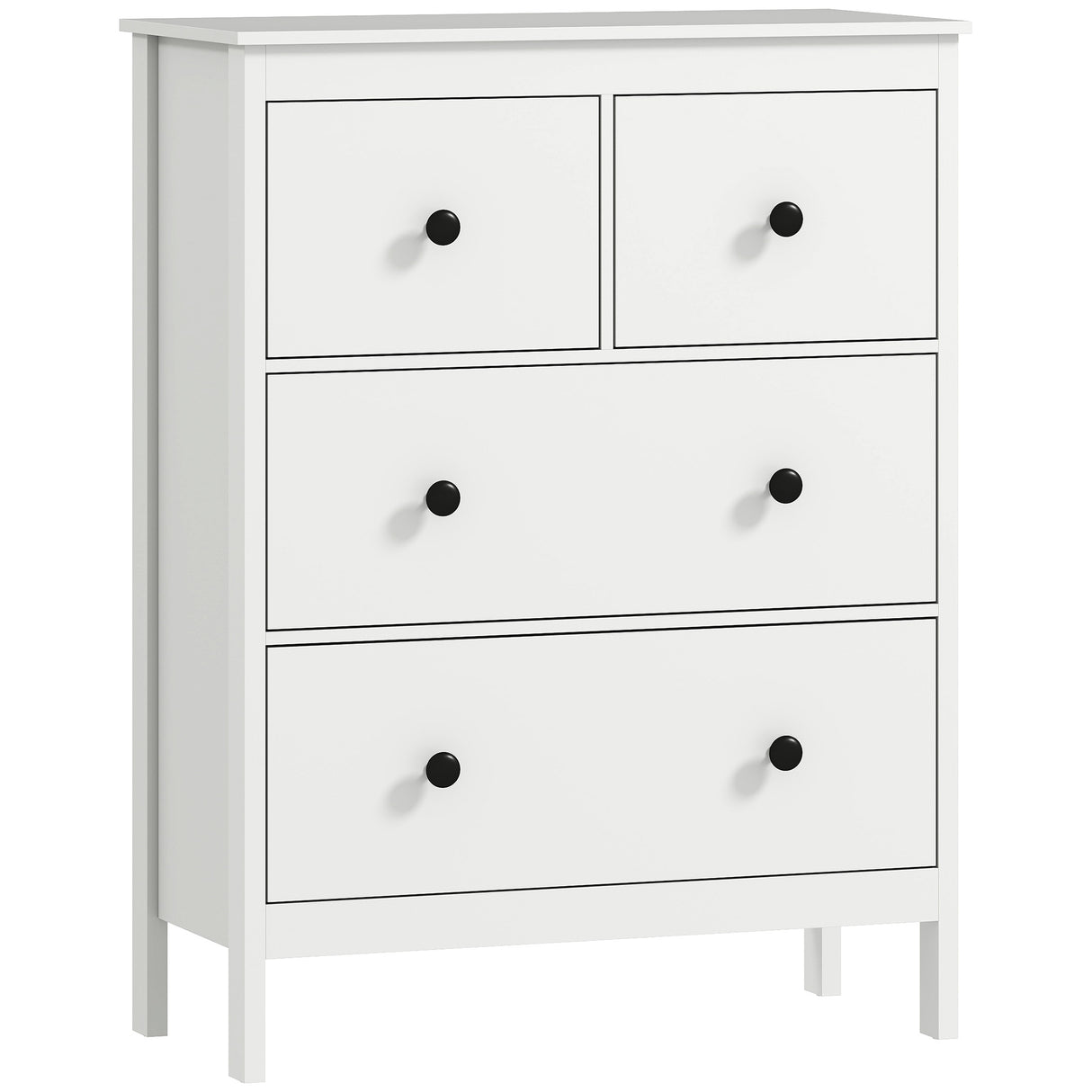 Wooden Chest Of 4 Drawers 74cm Wide - Velmora