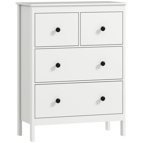 Wooden Chest Of 4 Drawers 74cm Wide - Velmora