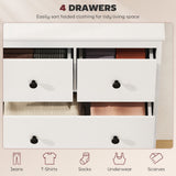 Wooden Chest Of 4 Drawers 74cm Wide - Velmora