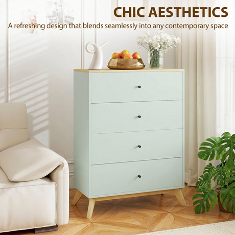 Wooden Chest Of 4 Drawers 77cm Wide - Velmora