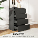 Wooden Chest Of 4 Drawers 80cm H x 55cm W x 34cm D - Velmora
