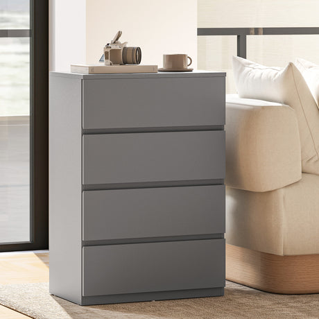 Wooden Chest Of 4 Drawers 80cm H x 55cm W x 34cm D - Velmora