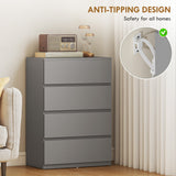 Wooden Chest Of 4 Drawers 80cm H x 55cm W x 34cm D - Velmora