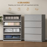 Wooden Chest Of 4 Drawers 80cm H x 55cm W x 34cm D - Velmora