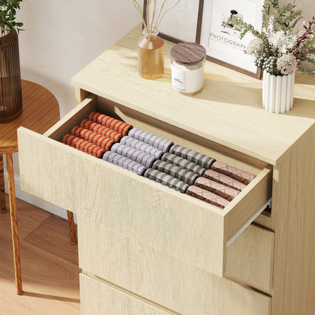Wooden Chest Of 4 Drawers 80cm H x 55cm W x 34cm D - Velmora