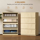 Wooden Chest Of 4 Drawers 80cm H x 55cm W x 34cm D - Velmora