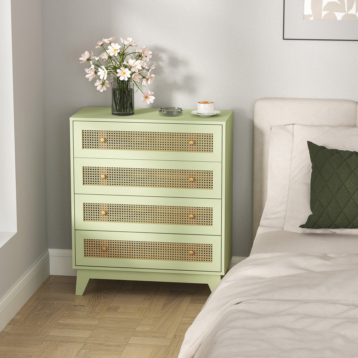 Wooden Chest Of 4 Drawers 80cm Wide - Velmora