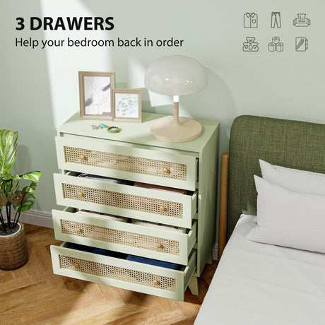 Wooden Chest Of 4 Drawers 80cm Wide - Velmora