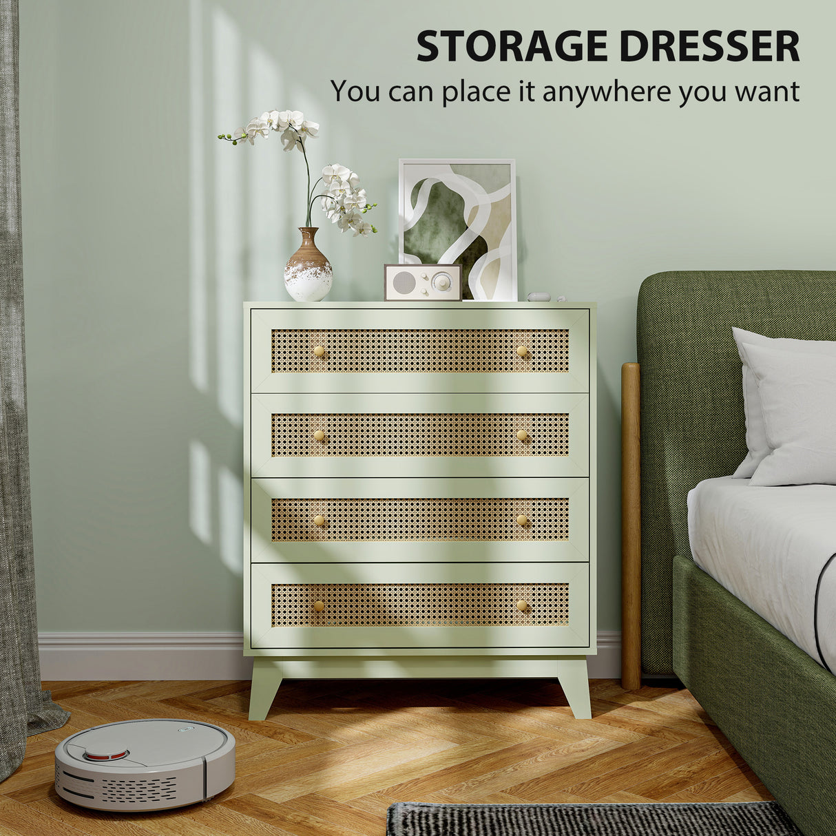 Wooden Chest Of 4 Drawers 80cm Wide - Velmora