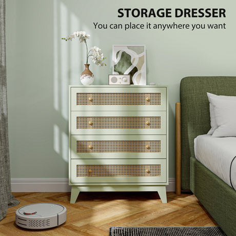Wooden Chest Of 4 Drawers 80cm Wide - Velmora