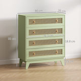 Wooden Chest Of 4 Drawers 80cm Wide - Velmora