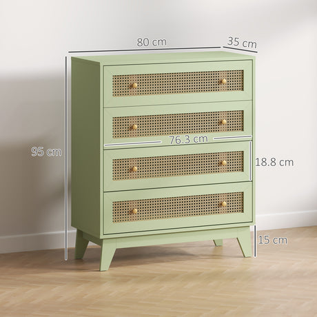 Wooden Chest Of 4 Drawers 80cm Wide - Velmora