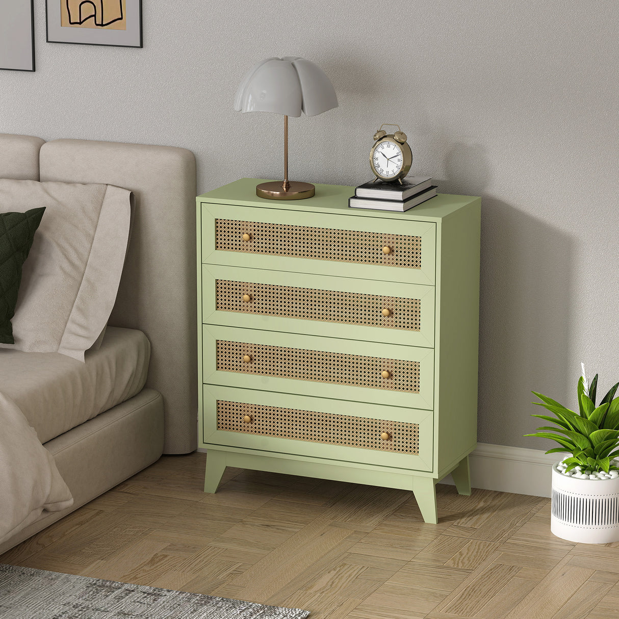Wooden Chest Of 4 Drawers 80cm Wide - Velmora