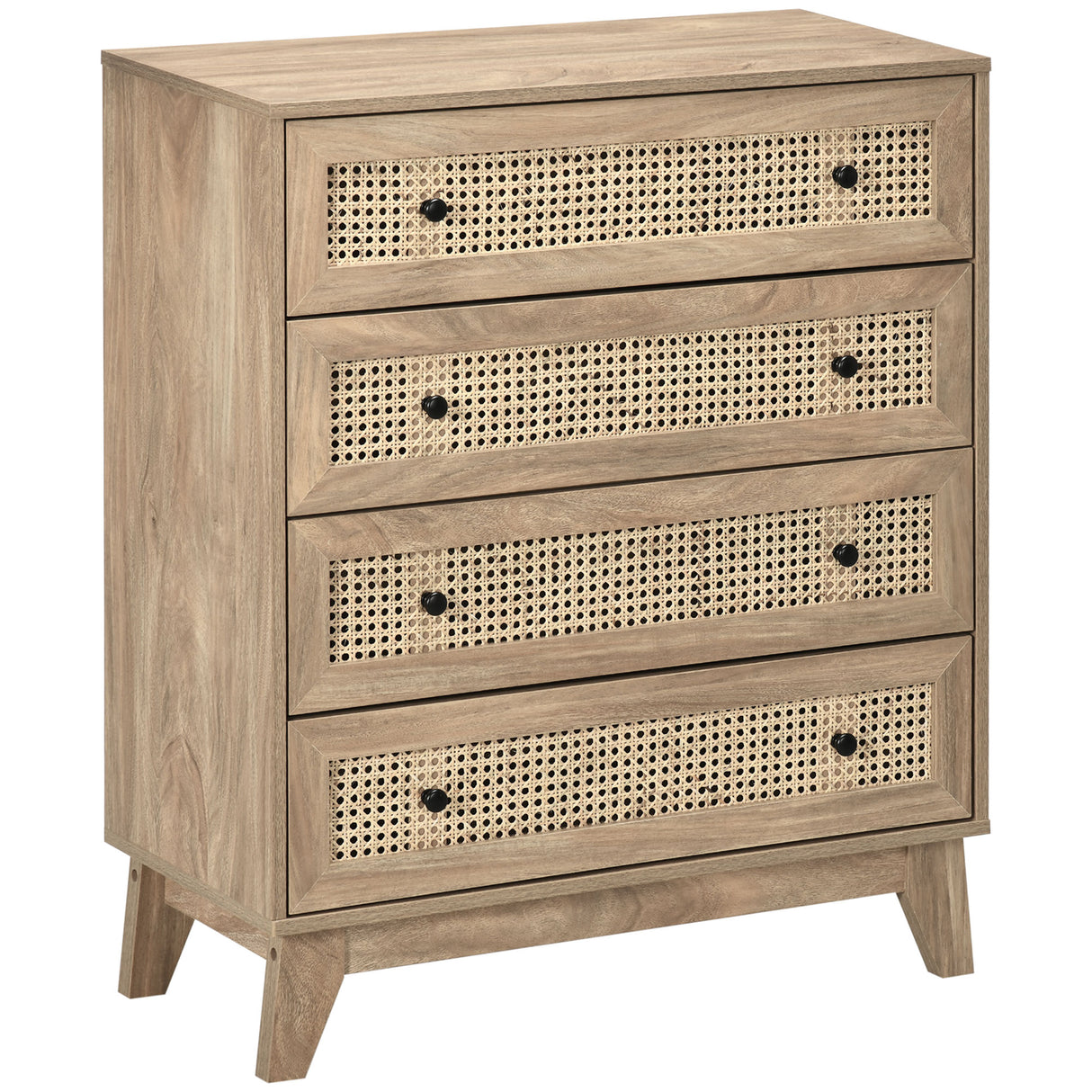 Wooden Chest Of 4 Drawers 80cm Wide - Velmora