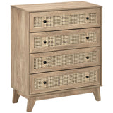 Wooden Chest Of 4 Drawers 80cm Wide - Velmora