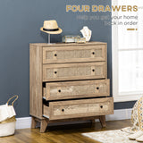 Wooden Chest Of 4 Drawers 80cm Wide - Velmora