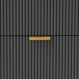 Wooden Chest Of 4 Drawers 80cm Wide With Gold Handles - Velmora