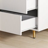 Wooden Chest Of 4 Drawers 80cm Wide With Gold Handles - Velmora
