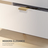 Wooden Chest Of 4 Drawers 80cm Wide With Gold Handles - Velmora