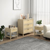Wooden Chest Of 4 Drawers 80cm Wide With Two Bedside Cabinet 40cm Wide - Velmora