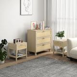 Wooden Chest Of 4 Drawers 80cm Wide With Two Bedside Cabinet 40cm Wide - Velmora