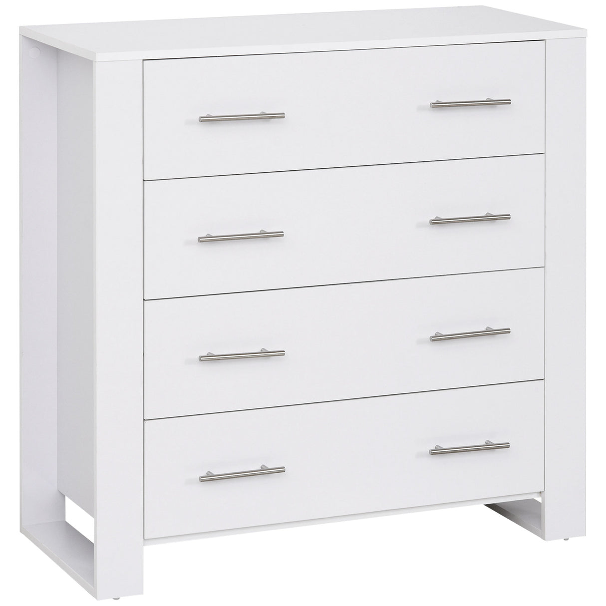 Wooden Chest Of 4 Drawers 90cm Wide - Velmora