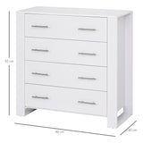Wooden Chest Of 4 Drawers 90cm Wide - Velmora