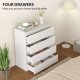 Wooden Chest Of 4 Drawers 95cm H x 80cm W- Velmora