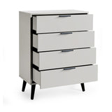 Wooden Chest Of 4 Drawers - Alba