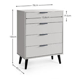 Wooden Chest Of 4 Drawers - Alba