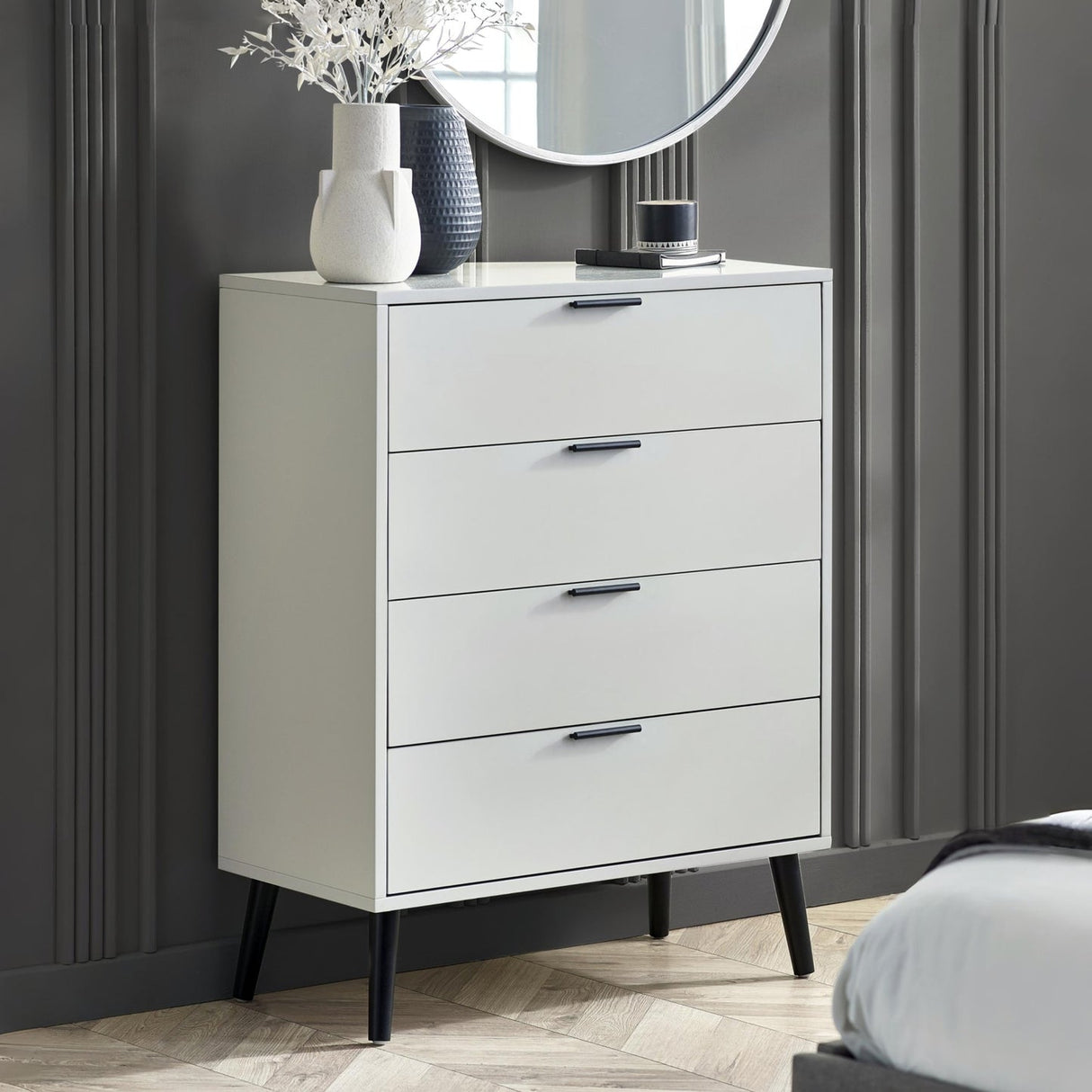 Wooden Chest Of 4 Drawers - Alba