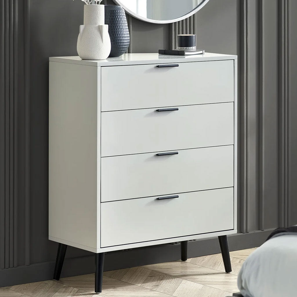 Wooden Chest Of 4 Drawers - Alba