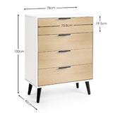 Wooden Chest Of 4 Drawers - Alba