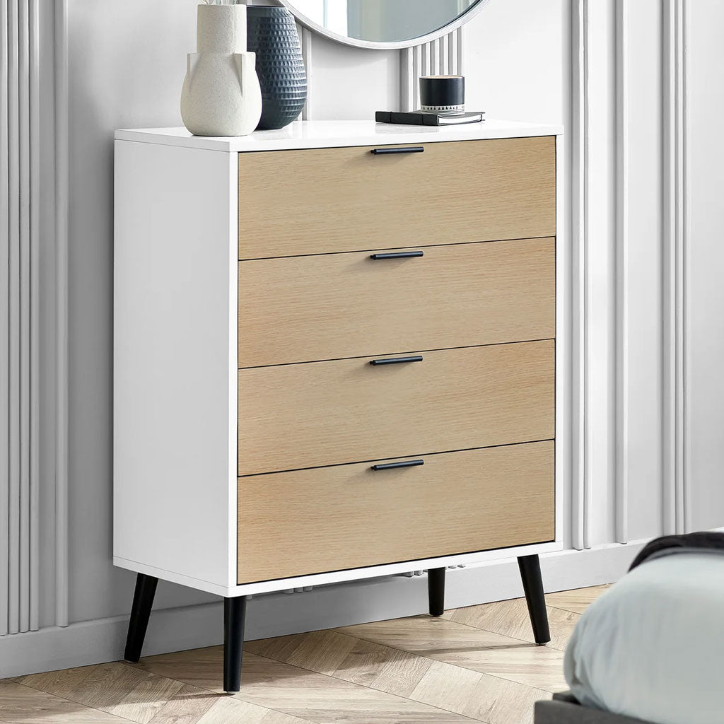 Wooden Chest Of 4 Drawers - Alba